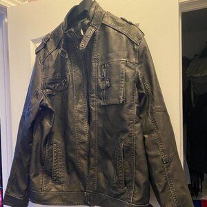Distressed Men's Leather Jacket
